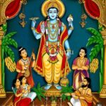 Lord Vishnu painting used for Shree Satyanarayan Katha