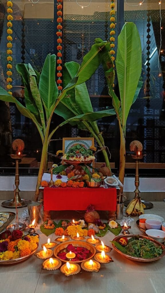 From KlickPin CF Satyanarayan Pooja in 2025 Hartalika pooja decoration Sathyanarayana pooja decoration at home Goddess decorKirtida Sawant avatar link